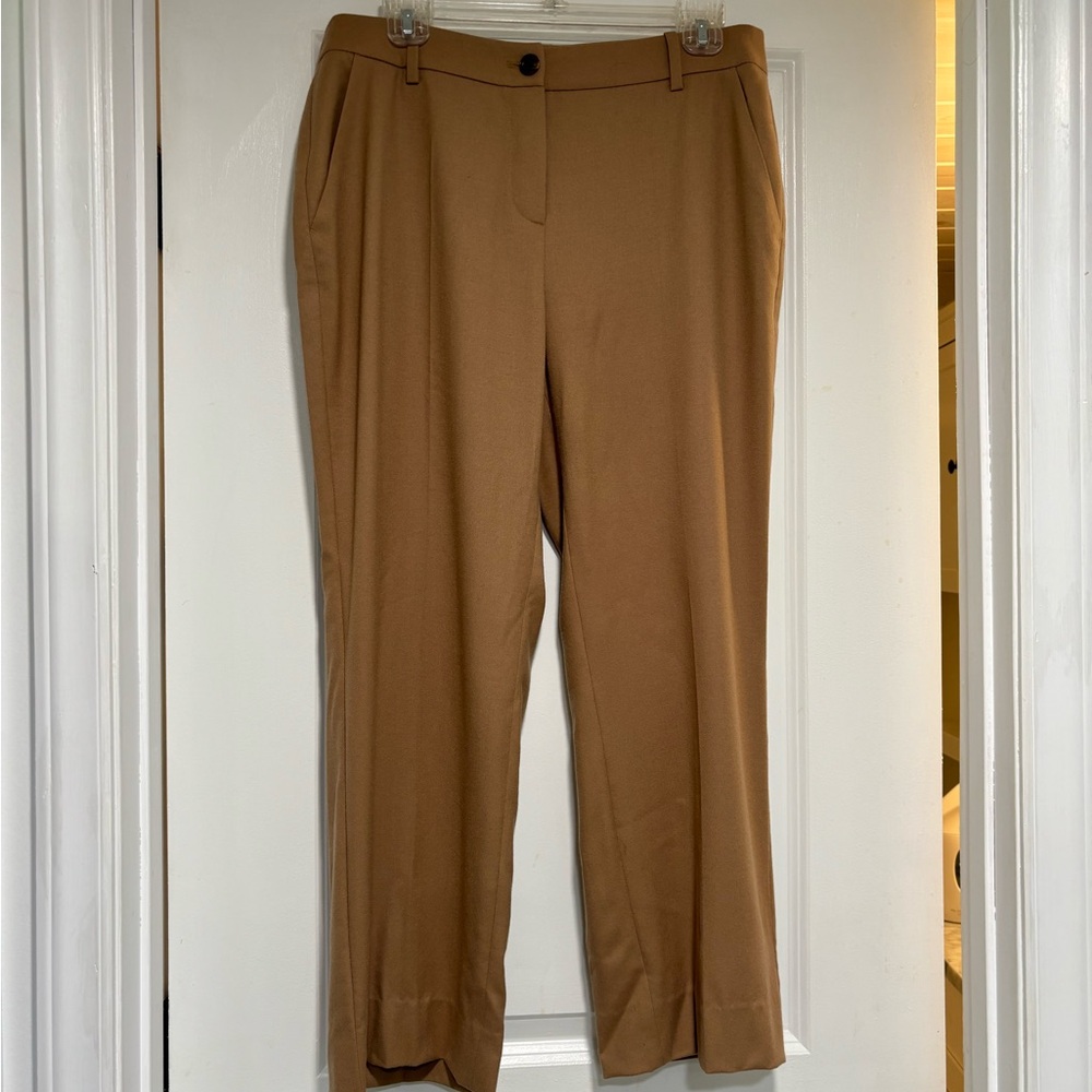 Rena Lange Camel Wool slacks trouser pants size 10 eu 40 NWT msrp $845 NEW tan